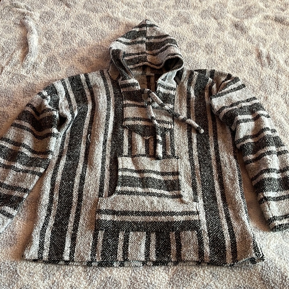 Mens Large Woven Baja Pullover jacket